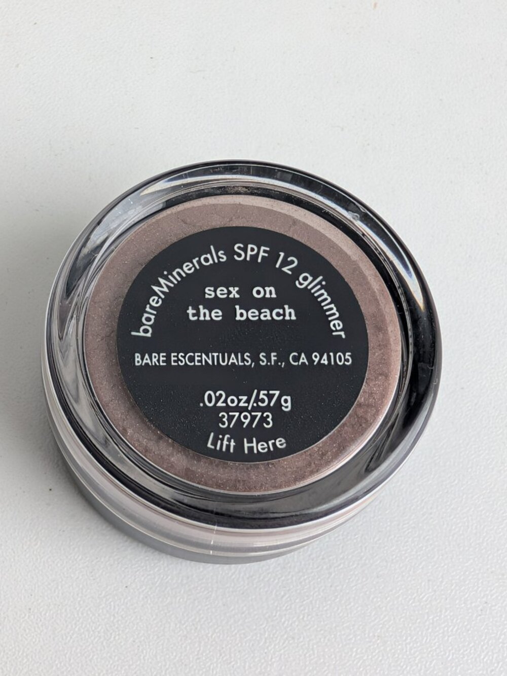 i.d. bareMinerals Glimmer SEX ON THE BEACH .02oz/57 g Eye Shadow SEALED RARE HTF